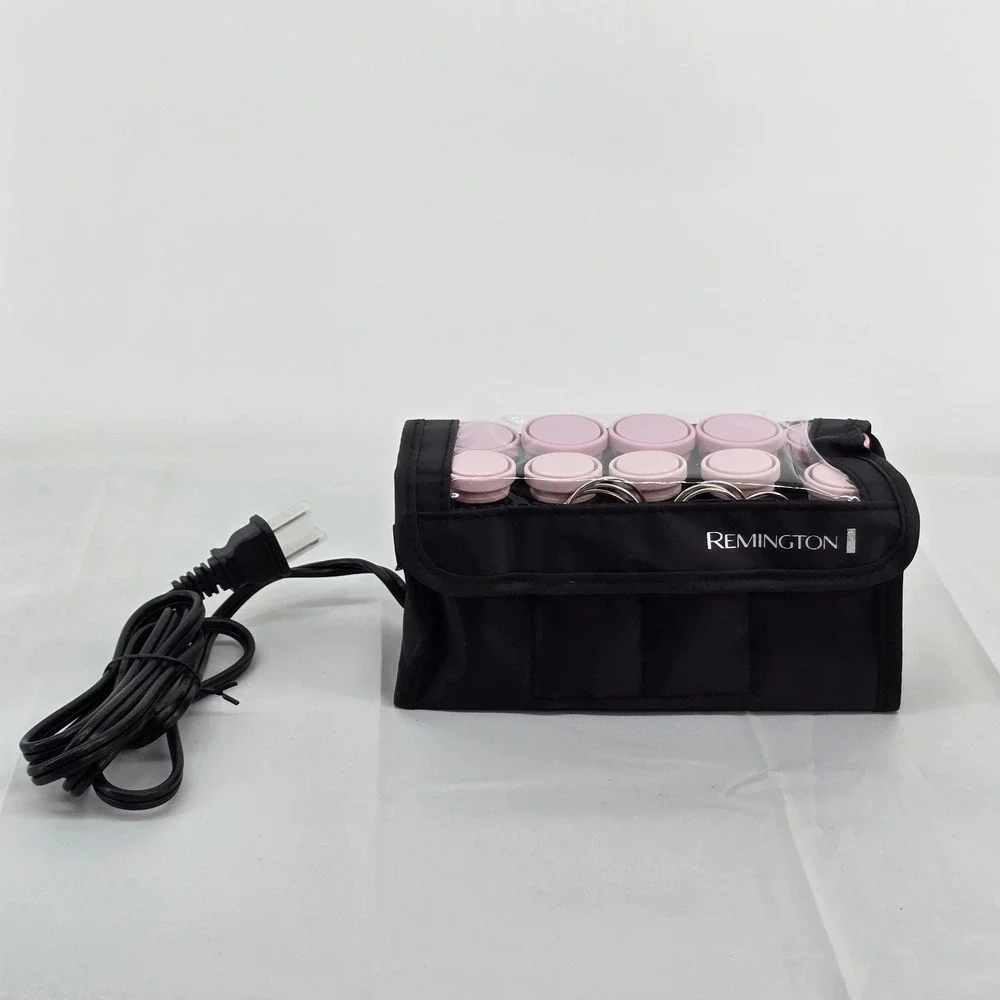 Remington H1018 Compact Hot Rollers Ionic Ceramic Travel Set 10 Rollers J-Clips